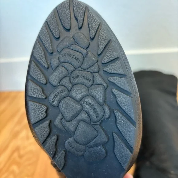 Kork-Ease Adrianne black leather high knee fold over wedge boots - size 8/39‌‌‌ - Picture 12 of 13